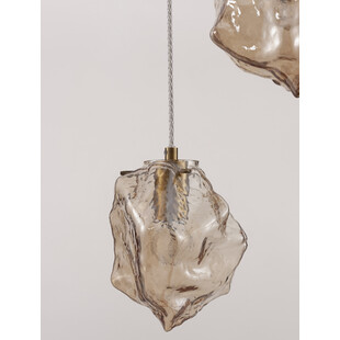 Lampa wisząca szklana 3 punktowa Luxe III 40cm bursztynowa