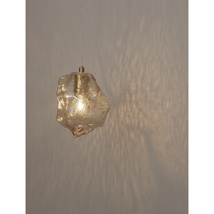 Lampa wisząca szklana glamour Luxe 18cm bursztynowa
