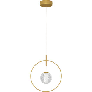 Lampa wisząca glamour Ring Ball 30cm akryl / złoty