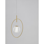 Lampa wisząca glamour Ring Ball 30cm akryl / złoty