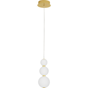 Lampa wisząca szklane kule glamour Eloise LED 10cm biały opal / złoty