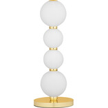 Lampa stołowa szklane kule glamour Eloise LED biały opal / złoty