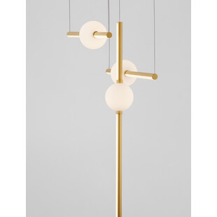 Lampa wisząca glamour 3 punktowa Marks LED 89cm biały opal / złoty