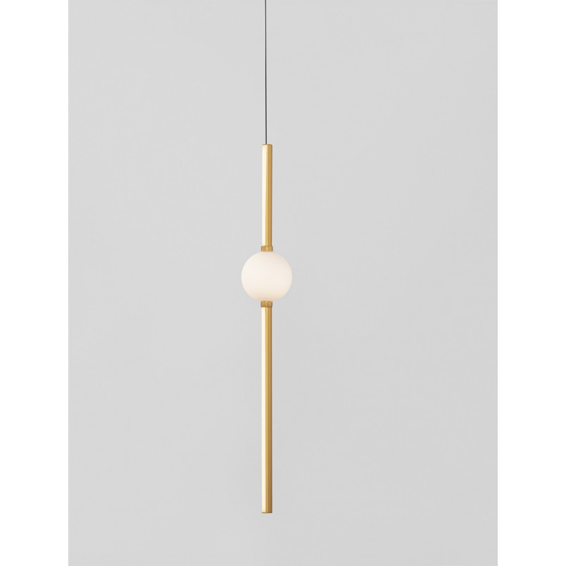 Lampa wisząca glamour Marks LED 12cm biały opal / złoty