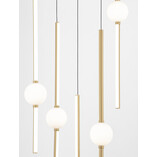 Lampa wisząca glamour 5 punktowa Marks LED 52cm biały opal / złoty