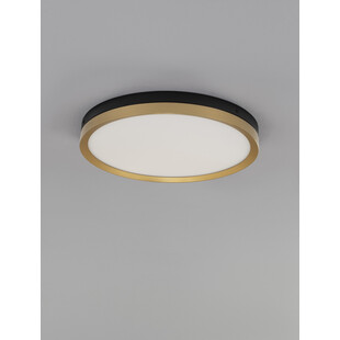 Plafon okrągły nowoczesny Davis LED 40cm czarny / złoty mosiądz