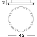 Plafon okrągły glamour Sallow LED 45cm biało-złoty