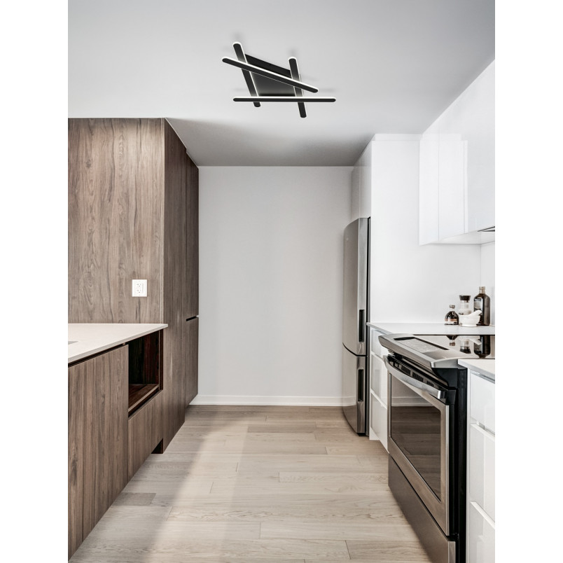 Plafon nowoczesny Salix LED 75cm czarny