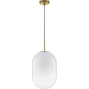 Lampa wisząca szklana Rabell 24cm biało-mosiężna