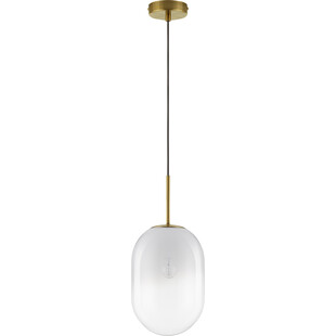Lampa wisząca szklana Rabell 18cm biało-mosiężna