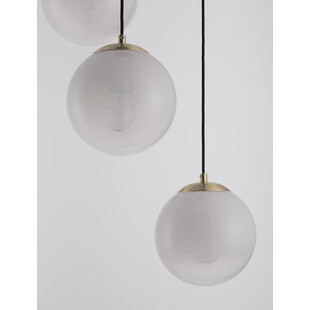 Lampa wisząca 3 szklane kule Lian 30cm biały gradient / mosiądz