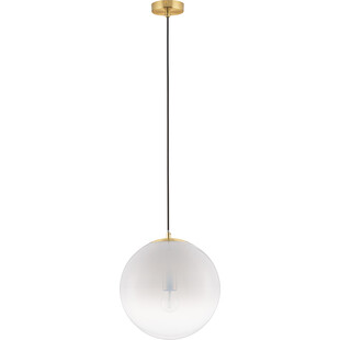 Lampa wisząca szklana kula Lian 30cm biały gradient / mosiądz