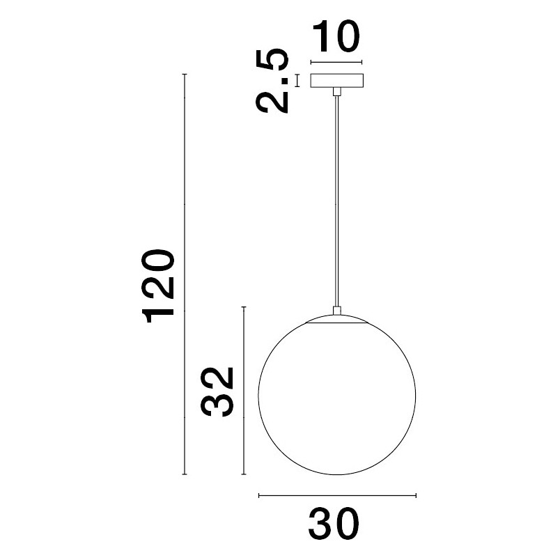 Lampa wisząca szklana kula Lian 30cm biały gradient / mosiądz