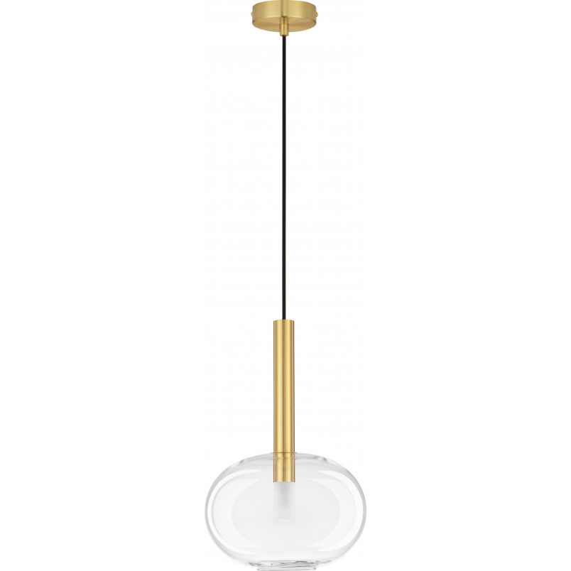 Lampa wisząca szklana glamour Sophia I 24cm przeźroczysty / złoty