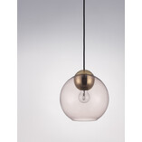 Lampa wisząca szklana kula retro Verde 24cm różowa
