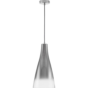 Lampa wisząca szklana stożek Taper 23cm srebrna