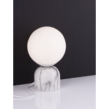Lampa stołowa szklana kula japandi Feen biały / marmur