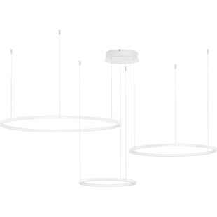 Lampa wisząca 3 okręgi nowoczesne Hall LED biała