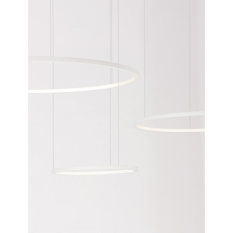 Lampa wisząca 3 okręgi nowoczesne Hall LED biała