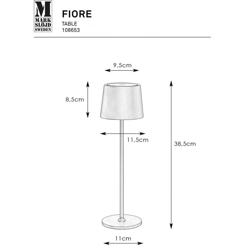 Lampa zewnętrzna stołowa Fiore LED czarny mat Markslojd