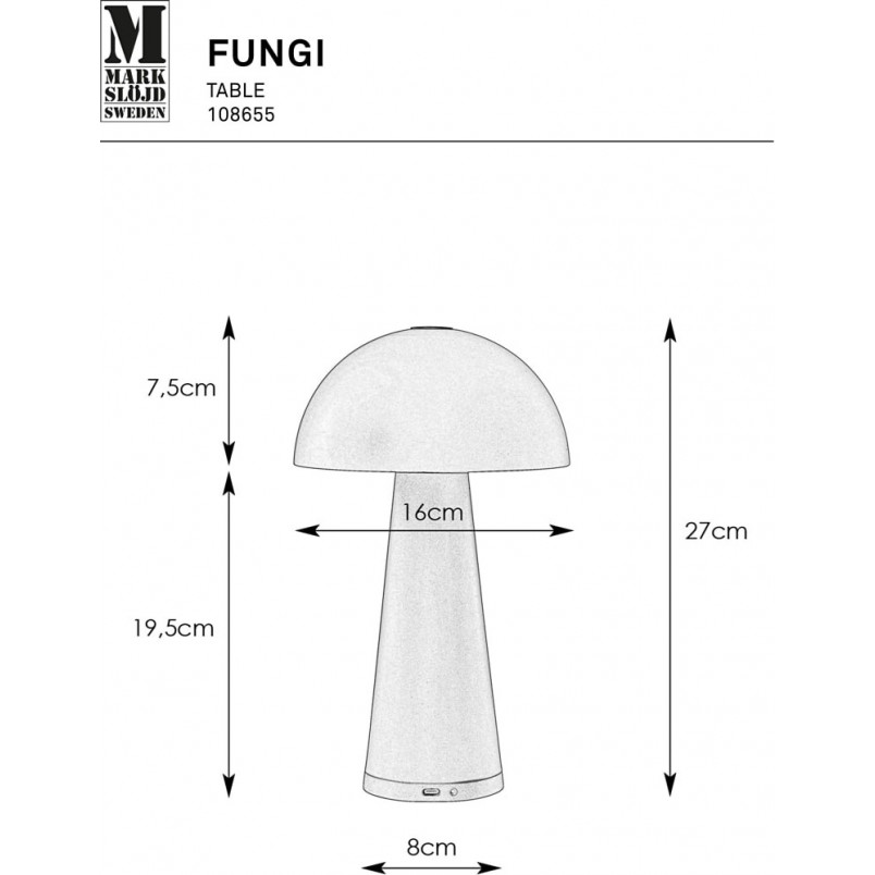 Lampa ogrodowa na stół Fungi LED czarny mat Markslojd