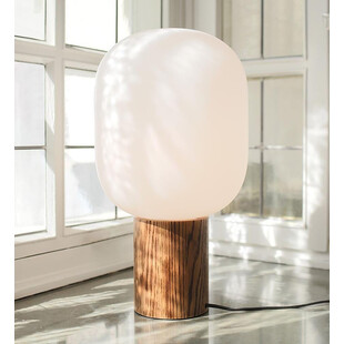 Lampa stołowa szklana Skene biały / palone drewno Markslojd