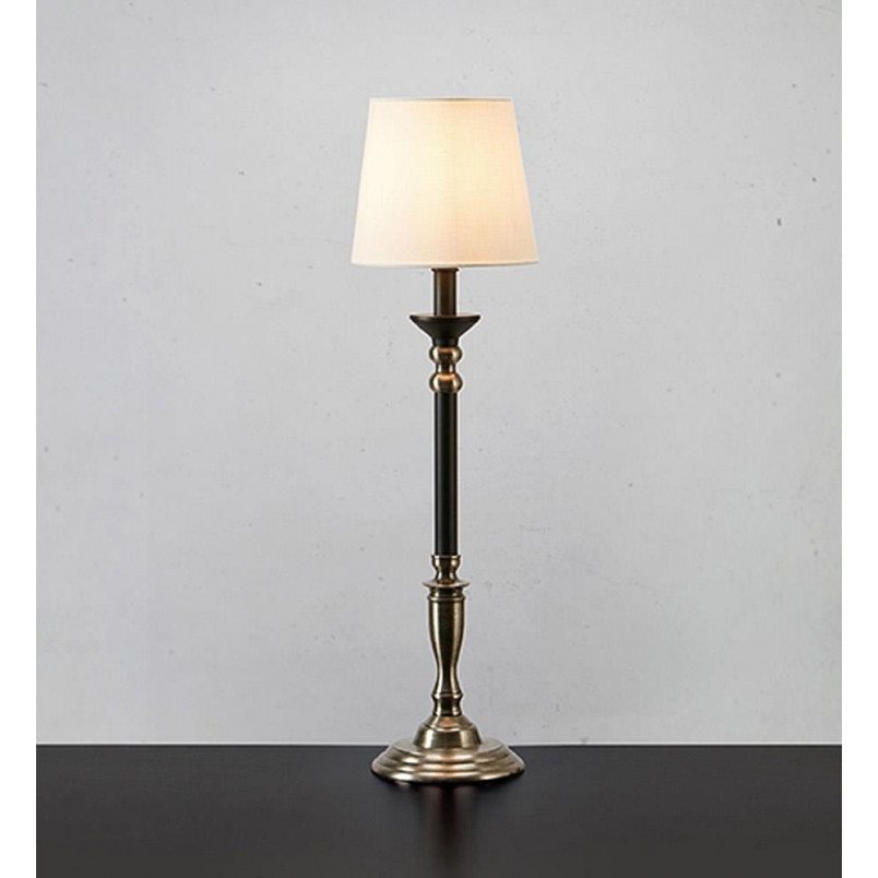 Lampa stołowa z abażurem Gent biały / czarny / stalowy Markslojd