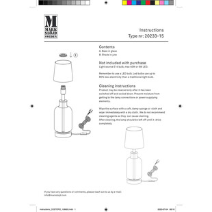 Lampa stołowa szklana podstawa Costero 43cm przeźroczysty / naturalny Markslojd