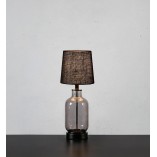 Lampa stołowa szklana podstawa Costero 43cm szkło dymione / czarny Markslojd