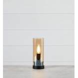Lampa stołowa szklana retro Post 9cm czarny / bursztynowy Markslojd