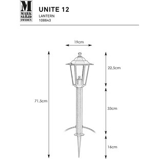 Słupek ogrodowy Unite Lantern 73cm LED 3000K czarny Markslojd