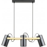 Lampa wisząca z reflektorkami loft Resi 60cm czarno-złota Zumaline