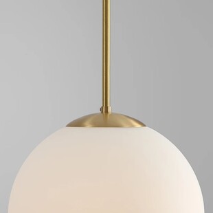 Lampa wisząca szklana kula Bosso 30cm biało-mosiężna Aldex
