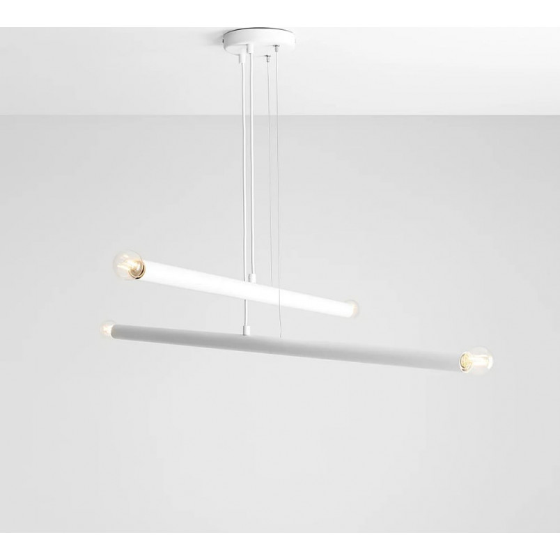 Lampa designerska wiszące tuby Tubo White IV 100cm biała Aldex