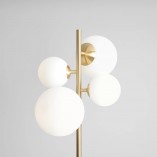 Lampa podłogowa szklane kule Bloom Brass biało-mosiężna Aldex