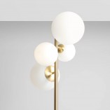 Lampa podłogowa szklane kule Bloom Brass biało-mosiężna Aldex