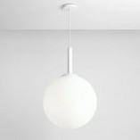 Lampa wisząca szklana kula Balia White 50 biała marki Aldex