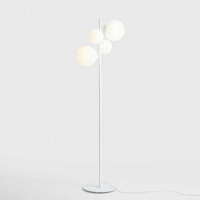 Lampa podłogowa szklane kule Bloom White biała marki Aldex