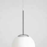 Lampa wisząca szklana kula Bosso Mini 20 biało-chromowana marki Aldex