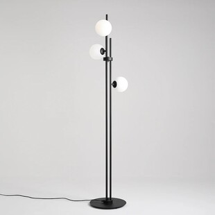 Lampa podłogowa szklane kule Harmony biało-czarna marki Aldex