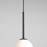 Lampa wisząca szklana kula Bosso Mini 14 czarna marki Aldex