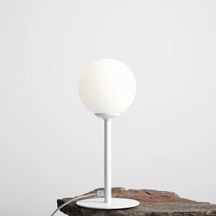 Lampa stołowa szklana kula Pinne biała marki Aldex