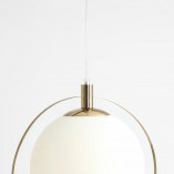 Lampa wisząca szklana kula glamour Auroa Gold 30 biało-złota marki Aldex