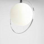 Lampa wisząca szklana kula glamour Auroa Chrome 30 biało-chromowana marki Aldex