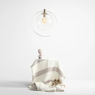 Lampa wisząca szklana kula glamour Auroa Gold Transparent 30 marki Aldex