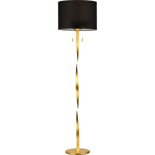 Lampa podłogowa glamour z abażurem Nandor Czarny/Złoty marki Trio