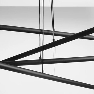 Lampa designerska wiszące tuby poziome Tubo Black VIII czarna marki Aldex