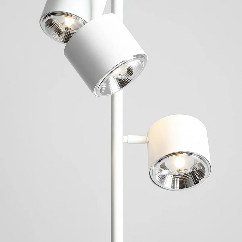 Lampa podłogowa regulowana 3 klosze Bot biała marki Aldex