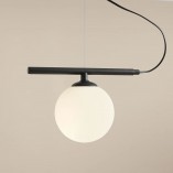 Lampa wisząca szklana kula Beryl Glass 28 biało-czarna marki Aldex