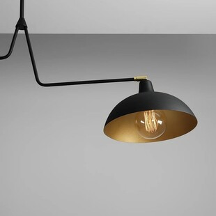 Lampa sufitowa podwójna industrialna Espace czarno-złota marki Aldex